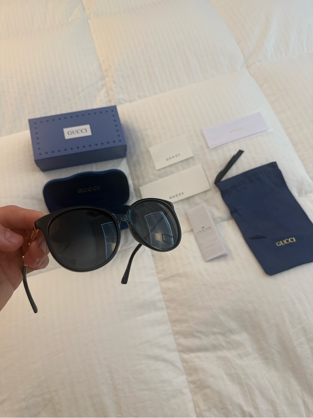 Gucci Women's Black Gradient Lens Oversized Sunglasses